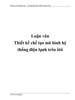 Luận văn thiết kế chế tạo mô hình hệ thống điện lạnh trên ôtô