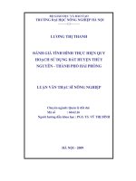 Đánh giá tình hình thực hiện quy hoạch sử dụng đất huyện thuỷ nguyên thành phố hải phòng 