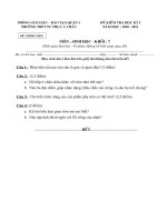 Đề kiểm tra học kỳ I Sinh học (2010-2011)