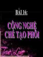 Bài giảng bài 16: Công nghệ chế tạo phôi