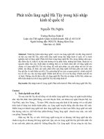 Phát triển làng nghề Hà Tây trong hội nhập kinh tế quốc tế