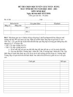 Bài soạn MTCT 10-11 Mon Sinh thi thu