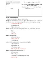 Đề thi CHK I Khoa học 4 (2010-2011)