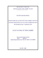 Đánh giá hiệu quả sử dụng đất nông nghiệp và đề xuất giải pháp theo hướng sản xuất nông nghiệp hàng hoá huyện khoái châu   tỉnh hưng yên 