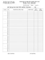 Bài soạn Mẫu kế hoạch tháng tổ chuyên môn