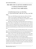 Nhận xét và kiến nghị về công tác kế toán, chi phí sản xuất tính giá thành sản phẩm tại Công ty may Chiến Thắng.