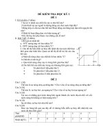 Tài liệu Đề kiểm tra học kỳ 1 Vật lý 6