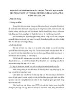 MỘT SỐ Ý KIẾN GÓP PHẦN HOÀN THIỆN CÔNG TÁC HẠCH TOÁN CHI PHÍ SẢN XUẤT VÀ TÍNH GIÁ THÀNH SẢN PHẨM XÂY LẮP TẠI CÔNG TY XÂY LẮP I