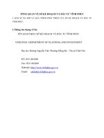 TỔNG QUAN VỀ SỞ KẾ HOẠCH VÀ ĐẦU TƯ VĨNH PHÚC