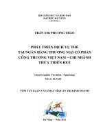 Phát triển dịch vụ thẻ tại ngân hàng thương mại cổ phần công thương việt nam   chi nhánh thừa thiên huế 