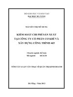 Kiểm soát chi phí sản xuất tại công ty cổ phần cơ khí và xây dựng công trình 465 