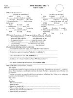 Tài liệu Đề KT 45'''' test III- English8