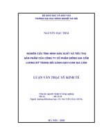 Luận văn nghiên cứu tình hình sản xuất và tiêu thụ sản phẩm của công ty cổ phần giống gia cầm lương mỹ trong bối cảnh dịch cúm gia cầm 