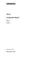SIEMENS WINCC CONFIGURATION MANUAL VOLUME 1 