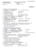 BÔ ĐÊ TRAC NGHIỆM  Sinh 7 ( 40 câu - 4 MÃ ĐỀ ) HK 1 - HAY