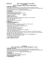 Bài soạn Giáo án tuần 22 sáng đã chỉnh