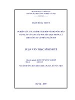 [Luận văn]nghiên cứu các chính sách đối với hộ nông dân sản xuất và cung cấp nguyên liệu thuốc lá cho công ty cổ phẩn ngân sơn 