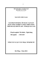 Giải pháp mở rộng tín dụng tại ngân hàng nông nghiệp và phát triển nông thôn huyện phước sơn   tỉnh quảng nam 