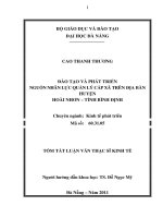 Đào tạo và phát triển nguồn nhân lực quản lý cấp xã trên địa bàn huyện hoài nhơn   tỉnh bình định 