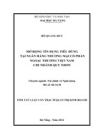 Mở rộng tín dụng tiêu dùng tại ngân hàng thương mại cổ phần ngoại thương việt nam   chi nhánh quy nhơn 