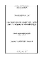 Phát triển doanh nghiệp nhỏ và vừa ở huyện tuy phước tỉnh bình định 