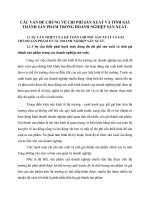 CÁC VẤN ĐỀ CHUNG VỀ CHI PHÍ SẢN XUẤT VÀ TÍNH GIÁ THÀNH SẢN PHẨM TRONG DOANH NGHIỆP SẢN XUẤT