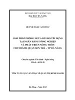 Giải pháp phòng ngừa rủi ro tín dụng tại ngân hàng nông nghiệp và phát triển nông thôn chi nhánh quận sơn trà   TP đà nẵng 
