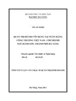 Quản trị rủi ro tín dụng ngân hàng công thương việt nam   chi nhánh ngũ hành sơn, thành phố đà nẵng 