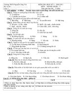 Đề thi HKI Sinh 7