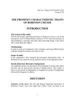 THE PROMINET CHARACTERISTIC TRAITS OF ROBINSON CRUSOE