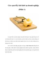 Các cạm bẫy khi khởi sự doanh nghiệp (Phần 1)