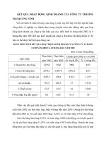 KẾT QUẢ HOẠT ĐỘNG KINH DOANH CỦA CÔNG TY THƯƠNG MẠI QUẢNG NINH