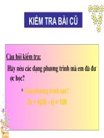 Bài giảng Tiết 50. Giải bài toán bằng cách lập phương trìng
