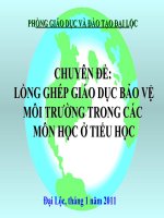 Bài giảng Chuyên đề Giới thiệu chung về GDBVMT Qua các môn học