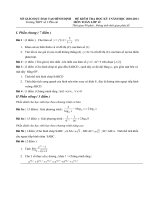 Đề thi học kỳ 1 toán lớp 12