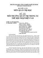 Môi trường quản trị trong xu thế hội nhập hiện nay
