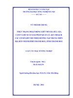 Luận văn thực trạng hoạt động giết mổ gia súc, gia cầm và đề xuất giải pháp quản lý, quy hoạch các cơ sở giết mổ theo hướng tập trung trên địa bàn thành phố thanh hoá, tỉnh thanh hoá 
