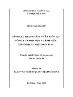 Đánh giá thành tích nhân viên tại công ty TNHH một thành viên xổ số kiến thiết kon tum 