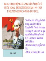 Bài giảng Tiet 20 - Hoat động của Nguyễn Ái Quốc 1919-1925