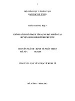 Chính sách hỗn trợ tín dụng hộ nghèo tại huyện sông hinh tỉnh phú yên 