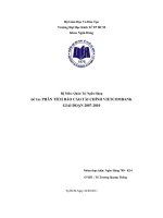 PHÂN TÍCH BÁO CÁO TÀI CHÍNH VIETCOMBANK GIAI ĐOẠN 2007-2010