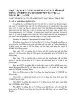 THỰC TRẠNG KẾ TOÁN CHI PHÍ SẢN XUẤT VÀ TÍNH GIÁ THÀNH SẢN PHẨM TẠI XÍ NGHIỆP MAY XUẤT KHẨU THANH TRÌ   HÀ NỘI