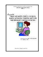 Bài soạn một số bước cơ bản trong excel