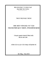 Thu hút vốn đầu tư vào thành phố quy nhơn, tỉnh bình định 