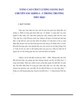 NÂNG CAO CHẤT LƯỢNG GIẢNG DẠY CHUYÊN SÂU KHỐI 4 – 5 TRONG TRƯỜNG TIỂU HỌC