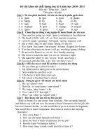 Đề thi KSCL HK1-2010 (có đáp án)