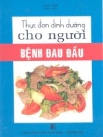 Thực đơn dinh dưỡng cho người bệnh đau đầu