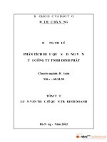 Phân tích hiệu quả sử dụng vốn tại công ty TNHH đinh phát 