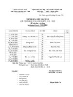 Bài soạn Thời khóa biểu lớp CDMN và DHTH