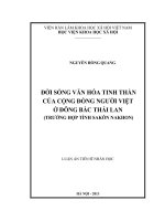 Đời sống văn hóa tinh thần của cộng đồng người việt ở đông bắc thái lan (trường hợp tỉnh sakôn nakhon) 